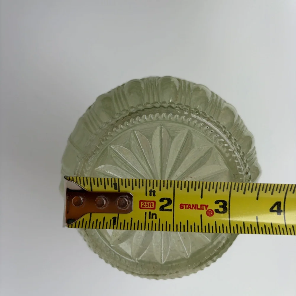 VTG Green Vase Boho Chic Glass‎ Bottle No Stopper 60s